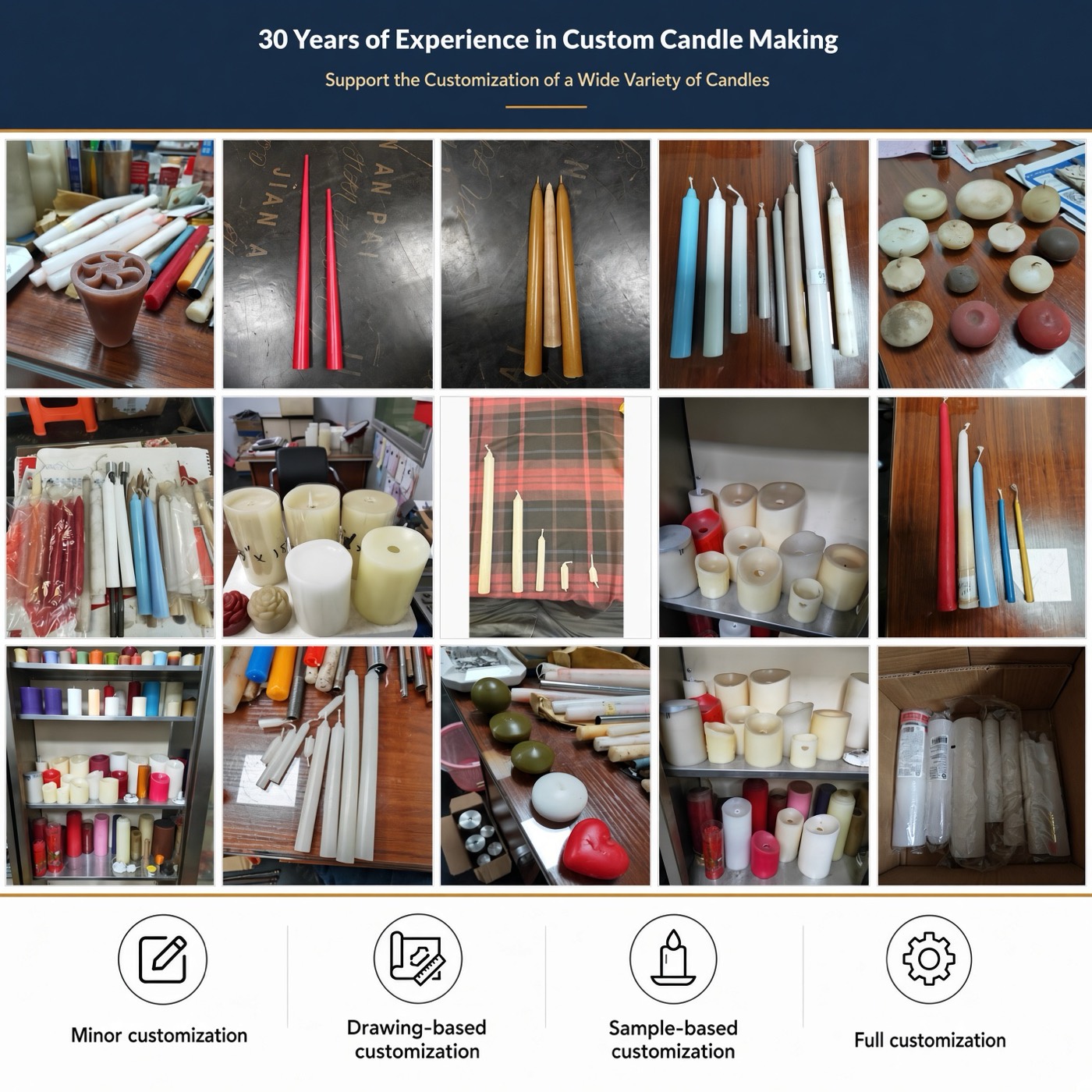 Candles made to order over thirty years